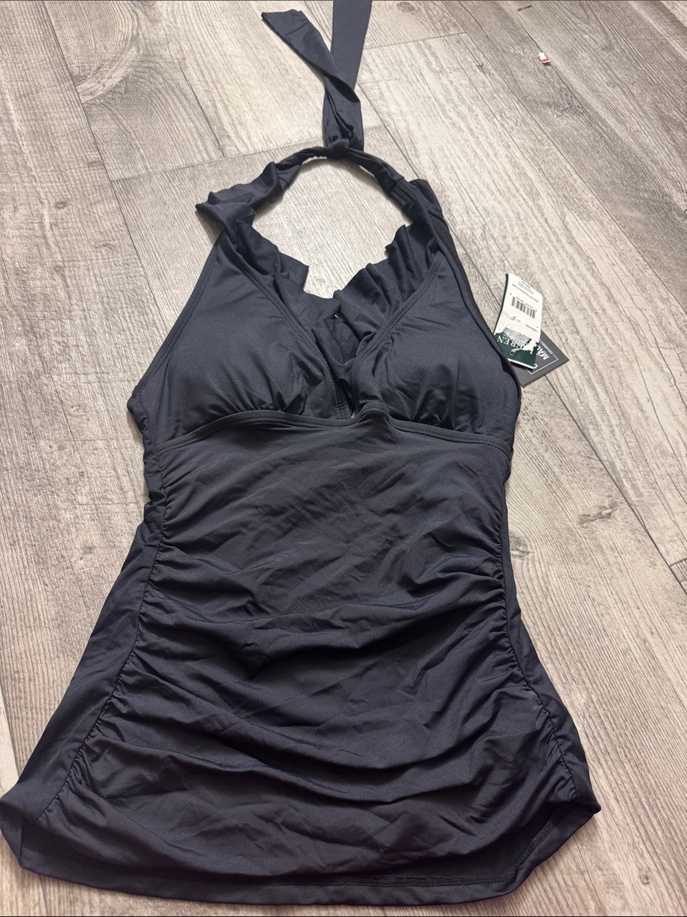Lauren Ralph Lauren Black Halter One-Piece Swimdress
